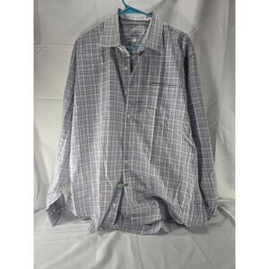 Peter Millar Men's XL Dress Shirt Check Plaid Long Sleeve Button Front